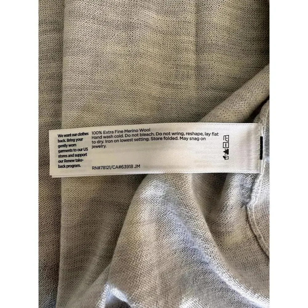 Eileen Fisher 100% Fine Merino Wool Open Front Cardigan Sweater Grey Women’s XL - Picture 8 of 13